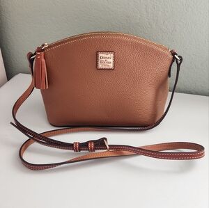 Dooney & Bourke Tan Pebble Leather Crossbody Shoulder Bag